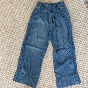 Chambray Fit & Flare Pants - Size SM